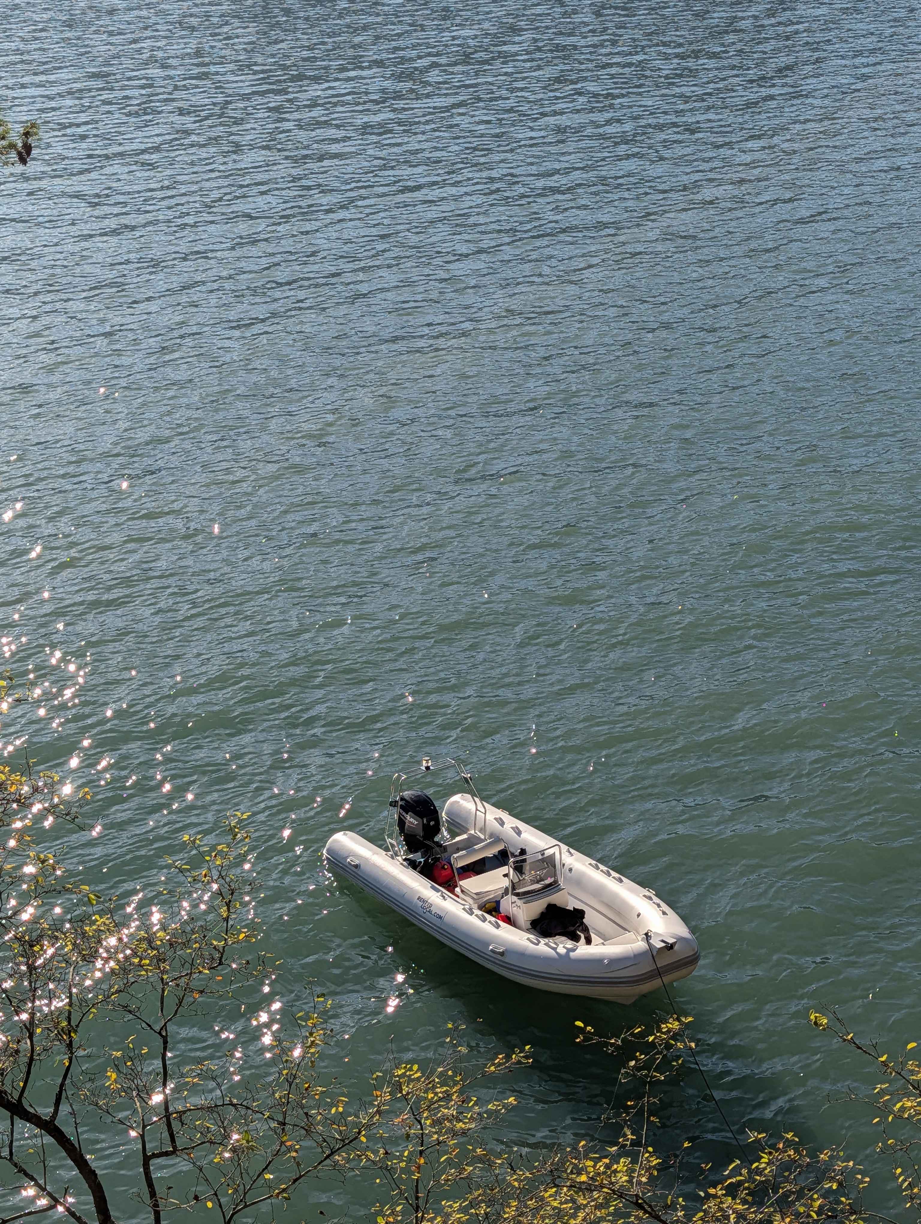 18-foot inflatable RIB boat available for bareboat rental on Howe Sound Squamish BC